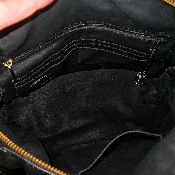 Fossil Black Crossbody Bag Satchel Pebbled Leather - Picture 13 of 16